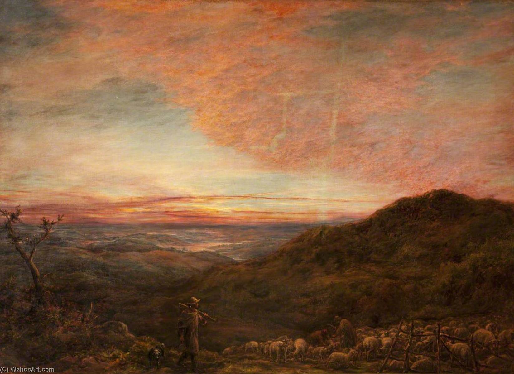 Wikioo.org - The Encyclopedia of Fine Arts - Painting, Artwork by William Linnell - Hesperus