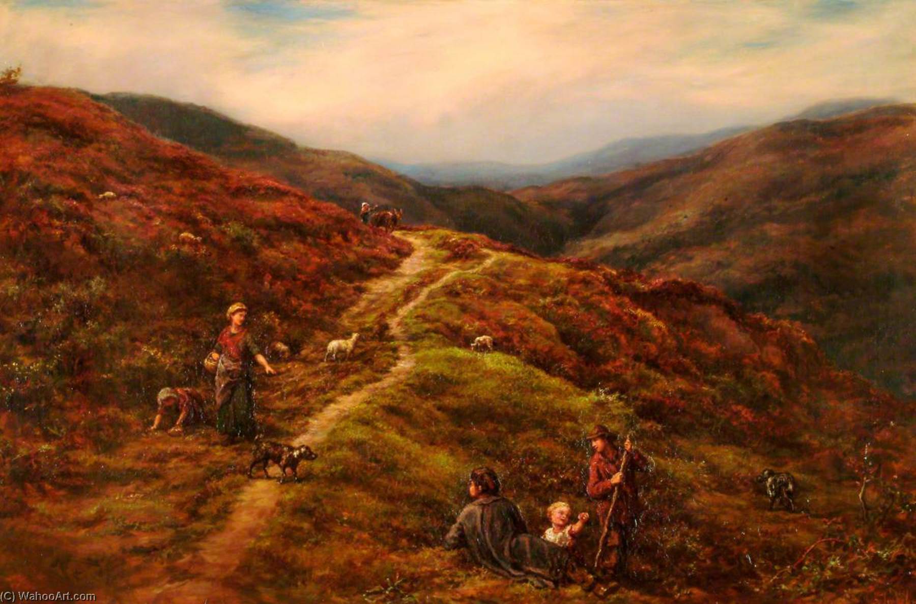 Wikioo.org - The Encyclopedia of Fine Arts - Painting, Artwork by William Linnell - The Old Mountain Road