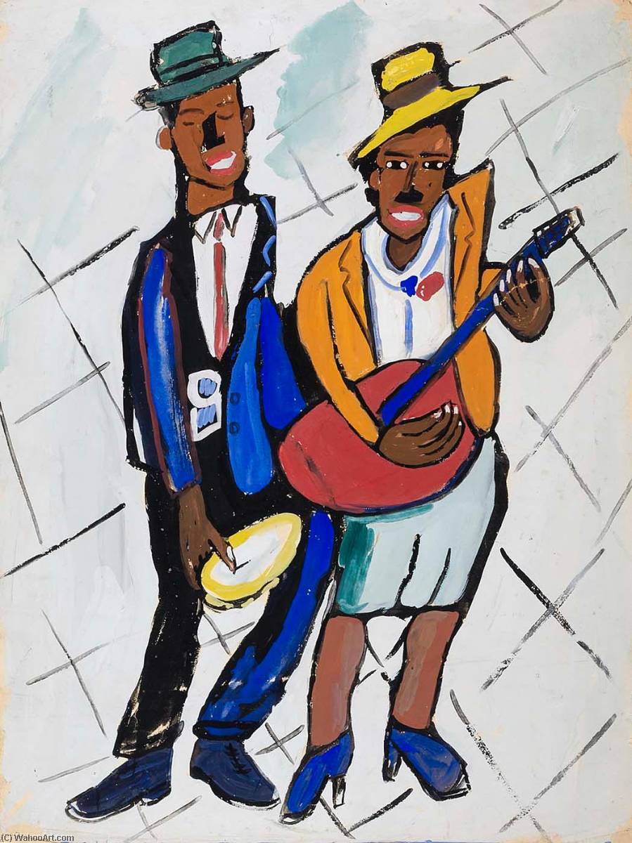Wikioo.org - The Encyclopedia of Fine Arts - Painting, Artwork by William Henry Johnson - Blind Musicians