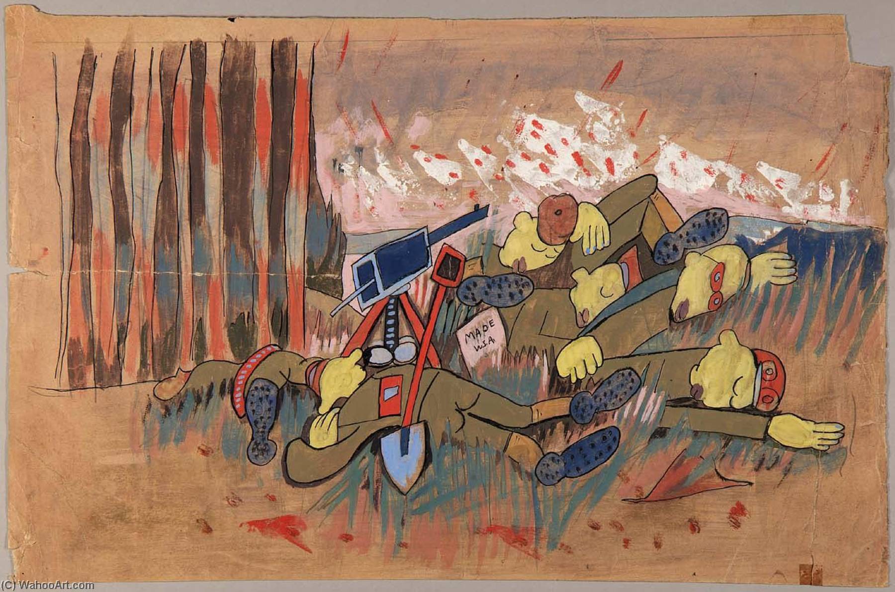 Wikioo.org - The Encyclopedia of Fine Arts - Painting, Artwork by William Henry Johnson - Killed in Action