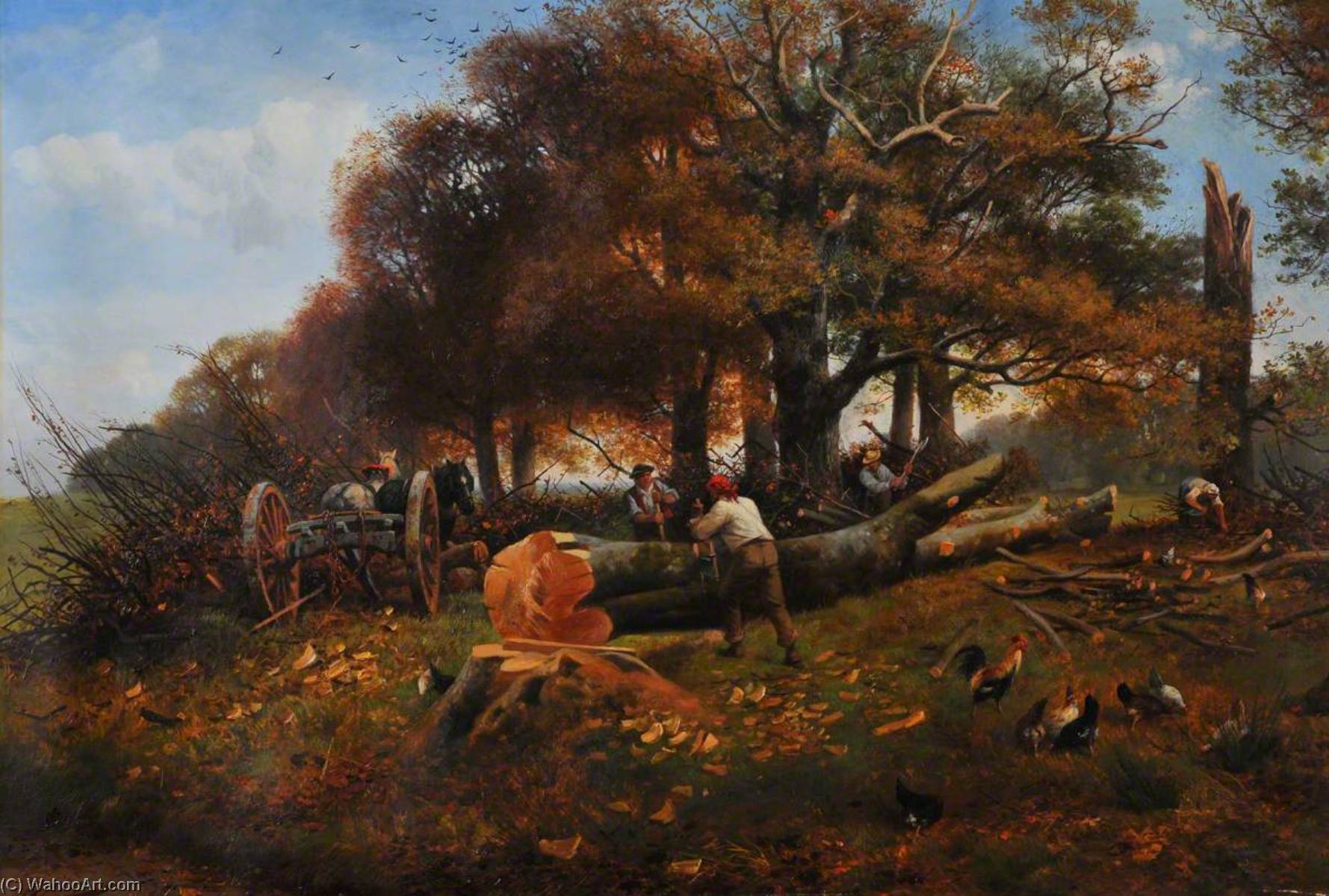Wikioo.org - The Encyclopedia of Fine Arts - Painting, Artwork by Richard Beavis - The Woodcutters, Buckhurst Park, Surrey