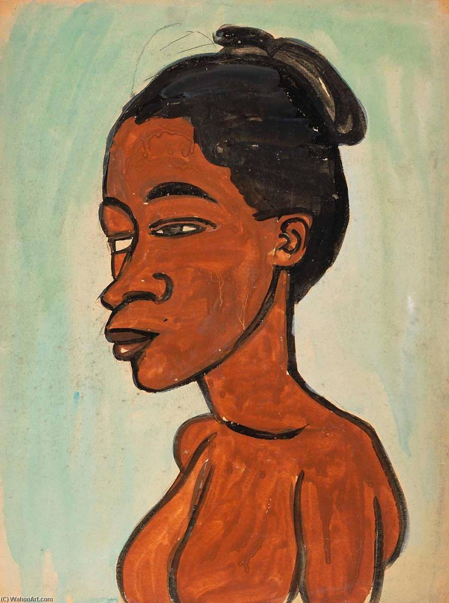 Wikioo.org - Bách khoa toàn thư về mỹ thuật - Vẽ tranh, Tác phẩm nghệ thuật William Henry Johnson - Portrait of Nude Woman