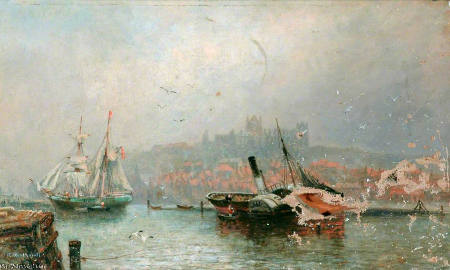 Wikioo.org - The Encyclopedia of Fine Arts - Painting, Artwork by Richard Weatherill - Whitby Harbour