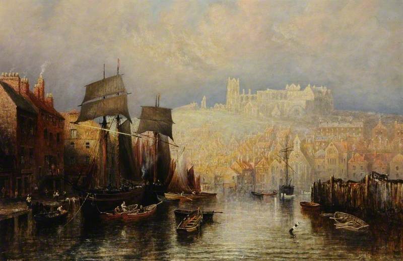 Wikioo.org - The Encyclopedia of Fine Arts - Painting, Artwork by Richard Weatherill - Whitby, Old Town, North Yorkshire