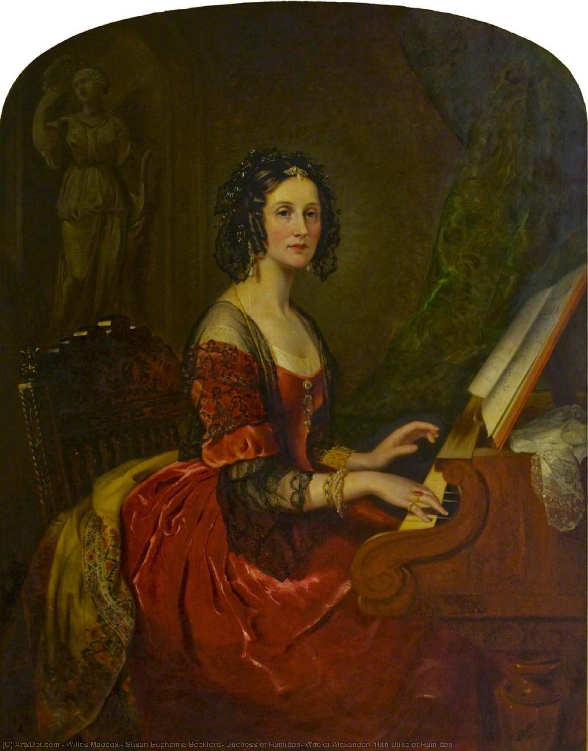 Wikioo.org - The Encyclopedia of Fine Arts - Painting, Artwork by Willes Maddox - Susan Euphemia Beckford, Duchess of Hamilton, Wife of Alexander, 10th Duke of Hamilton