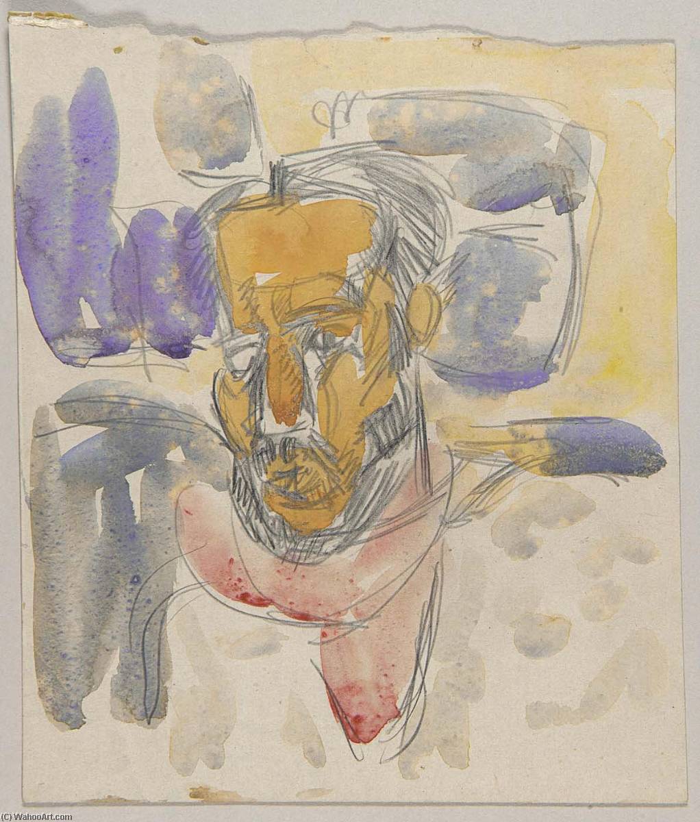 WikiOO.org - Encyclopedia of Fine Arts - Lukisan, Artwork William Henry Johnson - Head of Bearded Man with White Hair