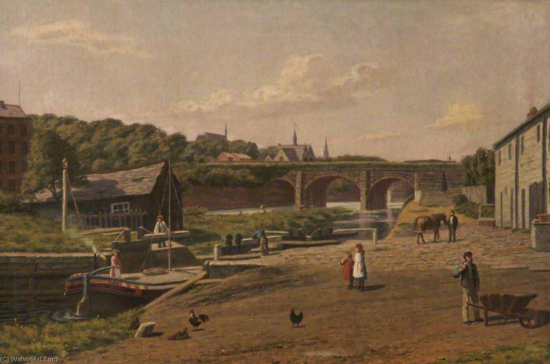 Wikioo.org - The Encyclopedia of Fine Arts - Painting, Artwork by William Worthington Jolley - Barton Aqueduct