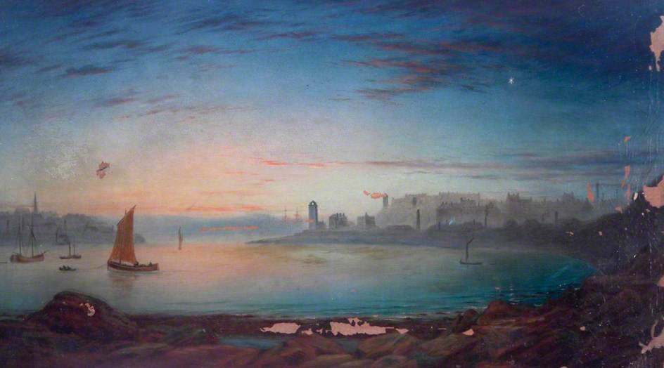 Wikioo.org - The Encyclopedia of Fine Arts - Painting, Artwork by James Shotton - North Shields from the River Mouth