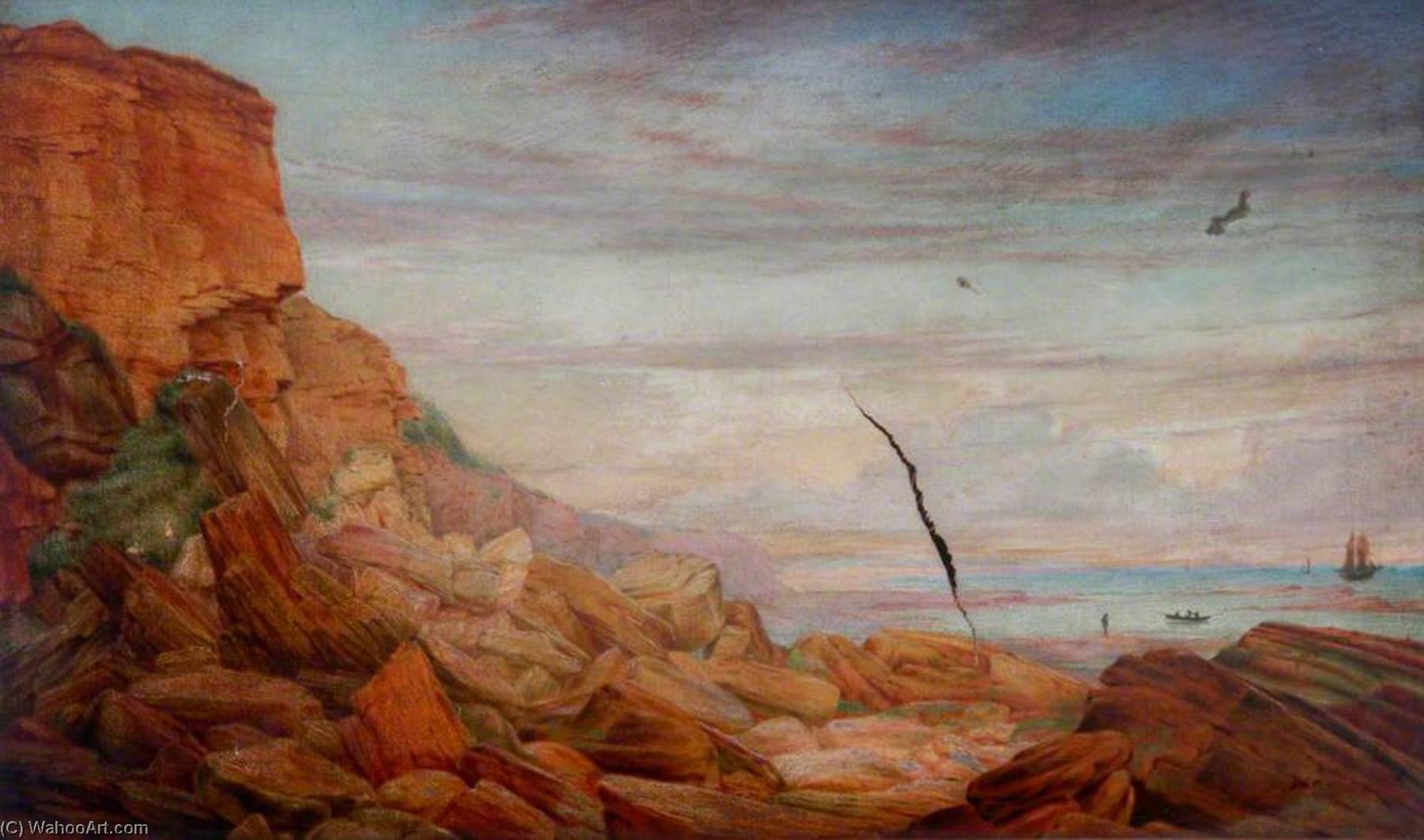 Wikioo.org - The Encyclopedia of Fine Arts - Painting, Artwork by James Shotton - Sandstone of the Coal Measures of Northumberland