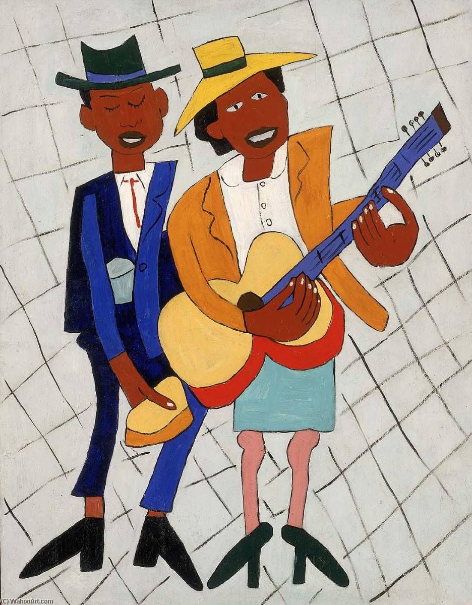 Wikioo.org - The Encyclopedia of Fine Arts - Painting, Artwork by William Henry Johnson - Blind Musician