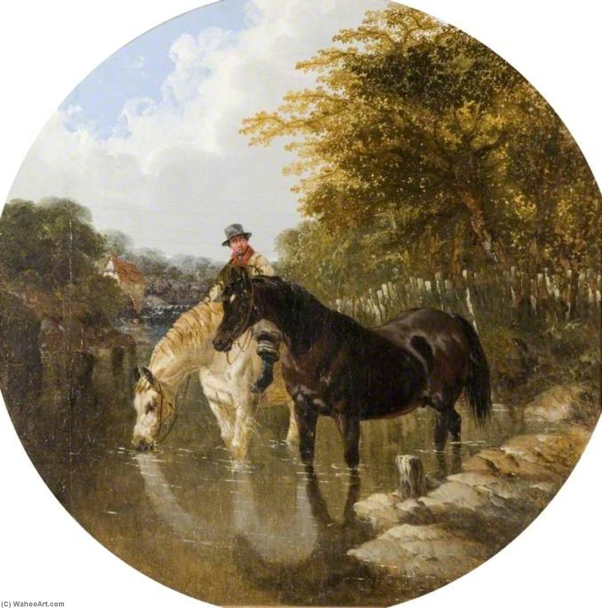 Wikioo.org - The Encyclopedia of Fine Arts - Painting, Artwork by John Frederick Herring Ii - Watering Horses