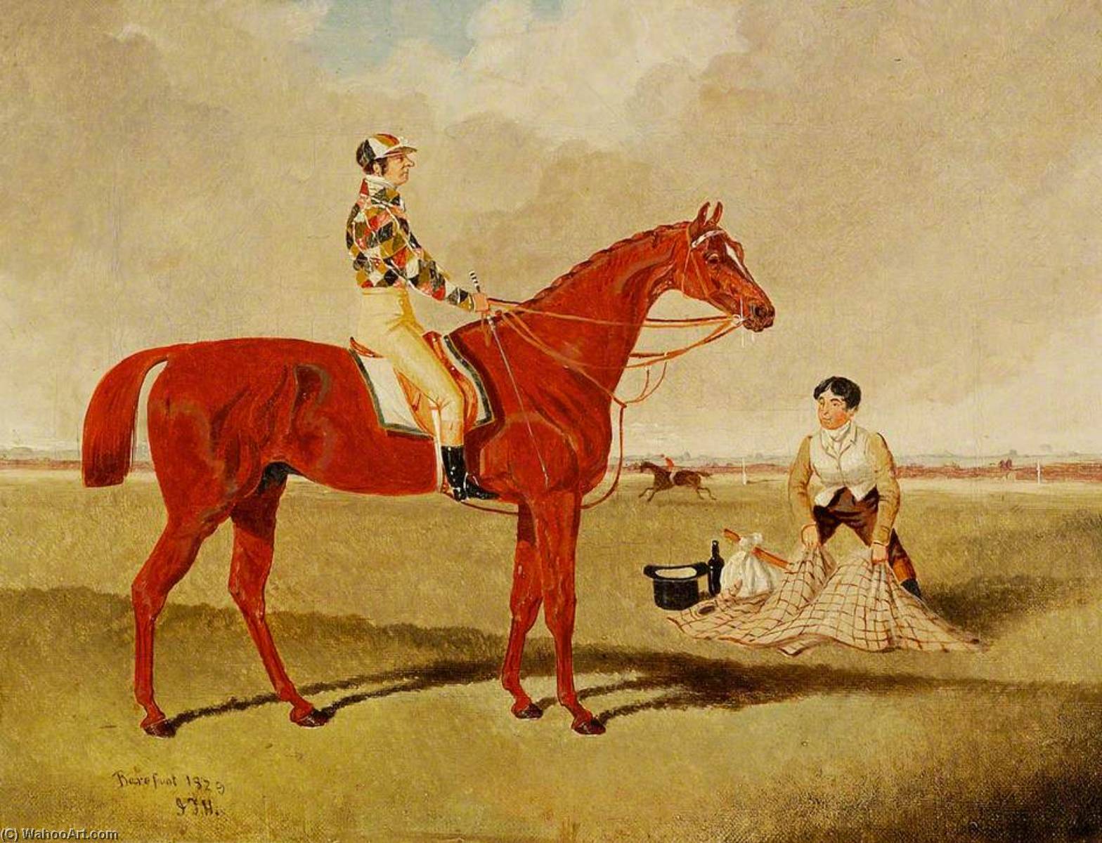 Wikioo.org - The Encyclopedia of Fine Arts - Painting, Artwork by John Frederick Herring Ii - Barefoot, with Goodison up, 1829 (series of 4)