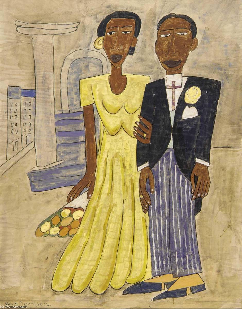 Wikioo.org - The Encyclopedia of Fine Arts - Painting, Artwork by William Henry Johnson - Wedding Couple