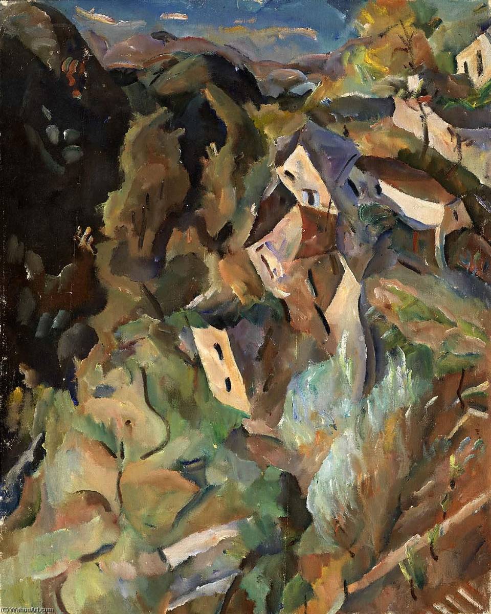 Wikioo.org - The Encyclopedia of Fine Arts - Painting, Artwork by William Henry Johnson - Houses on a Hill