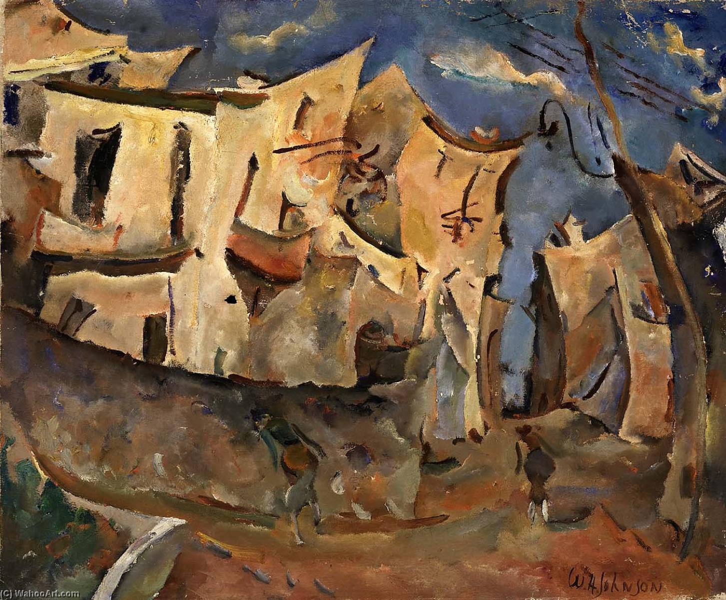 Wikioo.org - The Encyclopedia of Fine Arts - Painting, Artwork by William Henry Johnson - Houses Cagnes