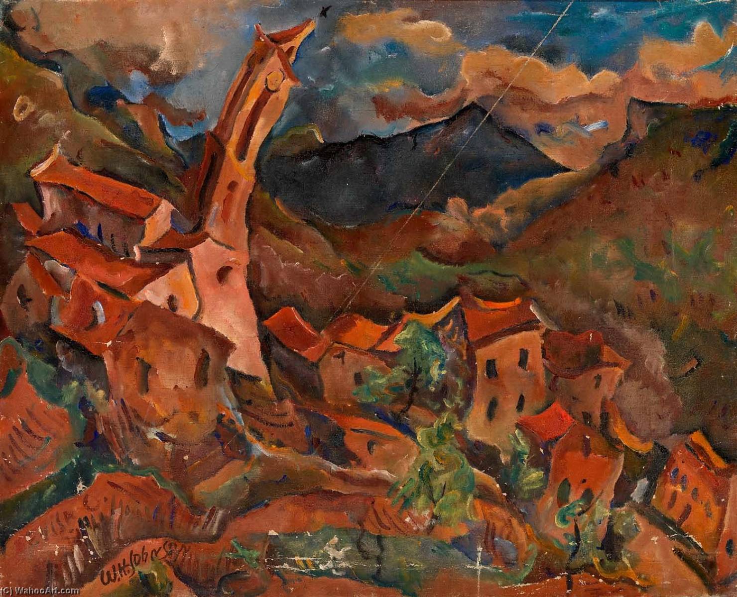 Wikioo.org - The Encyclopedia of Fine Arts - Painting, Artwork by William Henry Johnson - Evisa, Corsica Church