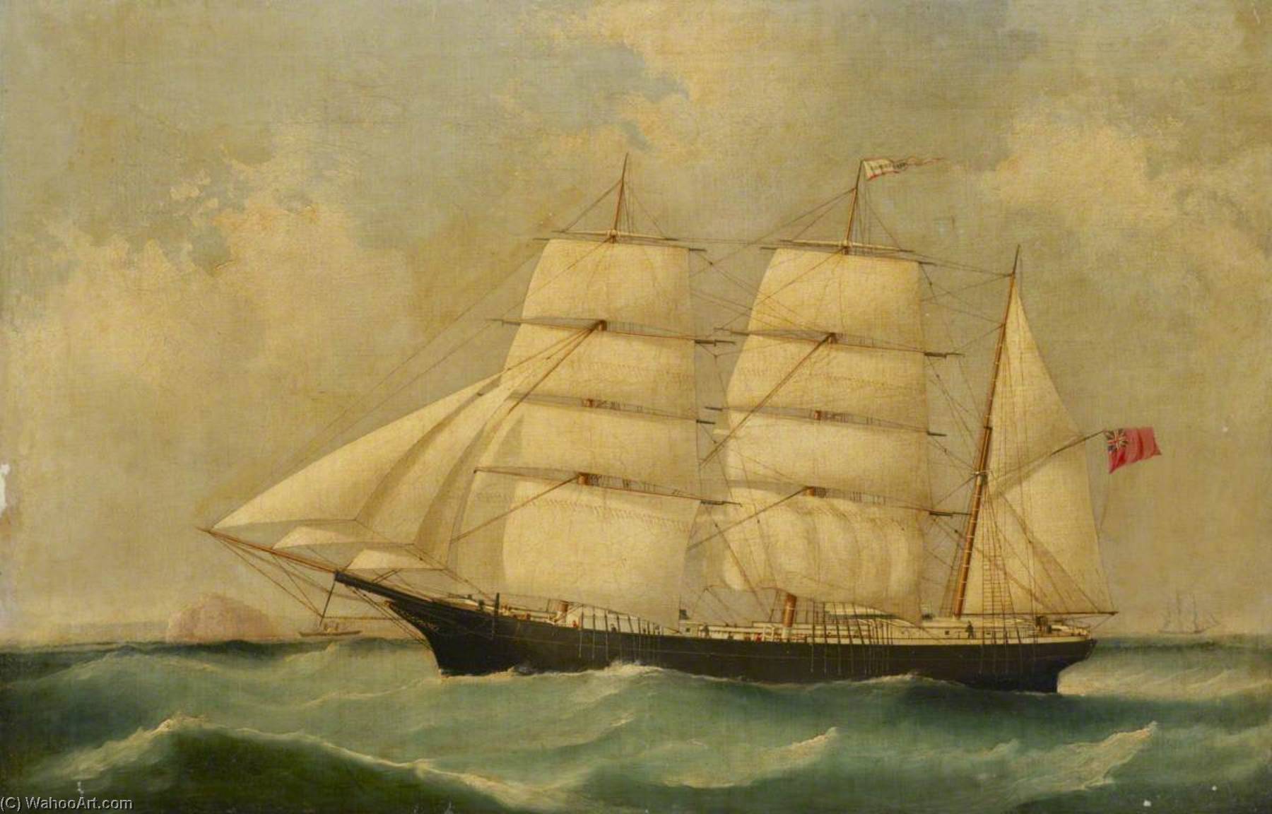Wikioo.org - The Encyclopedia of Fine Arts - Painting, Artwork by Frederick J Tudgay - The Barque 'George Durkee' Under Way