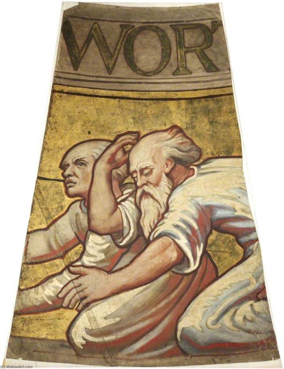 Wikioo.org - The Encyclopedia of Fine Arts - Painting, Artwork by Hugh Hutton Stannus - Two Prophets (cartoon for St Paul's Cathedral)