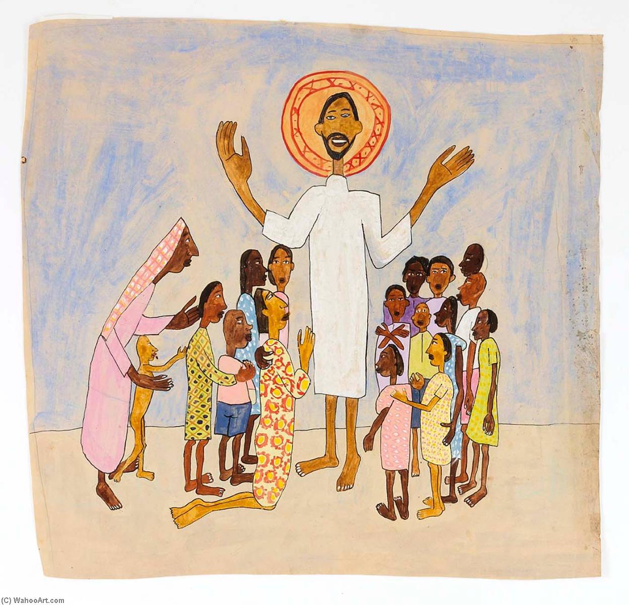 Wikioo.org - The Encyclopedia of Fine Arts - Painting, Artwork by William Henry Johnson - Come Unto Me, Little Children