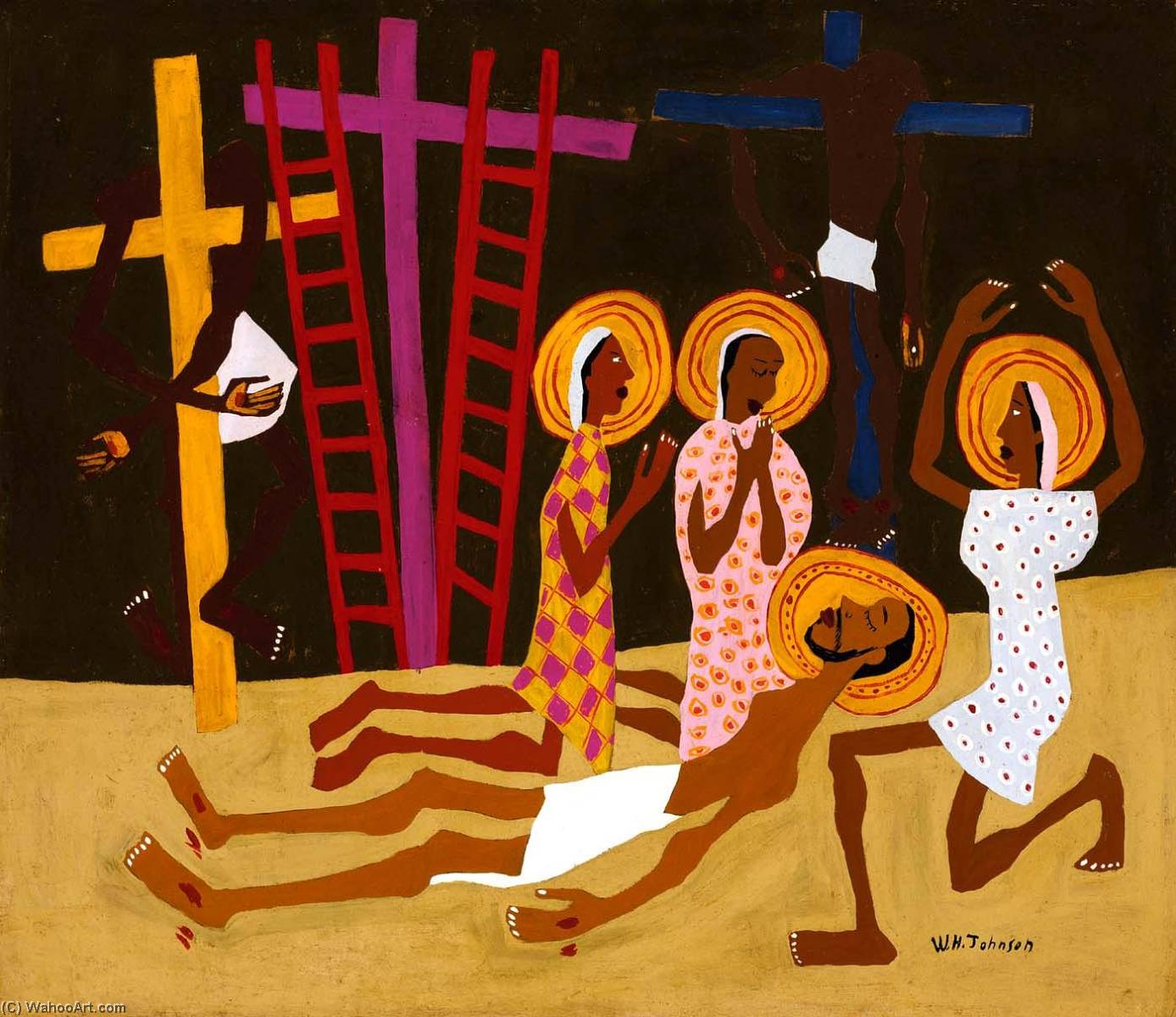 Wikioo.org - The Encyclopedia of Fine Arts - Painting, Artwork by William Henry Johnson - Lamentation