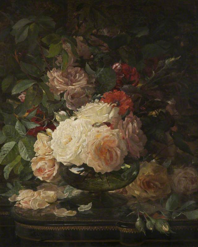 Wikioo.org - The Encyclopedia of Fine Arts - Painting, Artwork by William Jabez Muckley - Roses