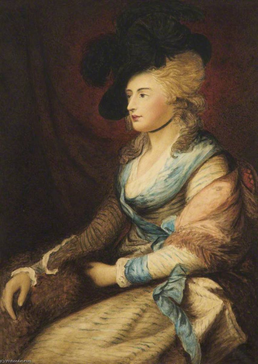 Wikioo.org - The Encyclopedia of Fine Arts - Painting, Artwork by Elias Bancroft - Mrs Sarah Siddons (1755–1831) (copy after Thomas Gainsborough)