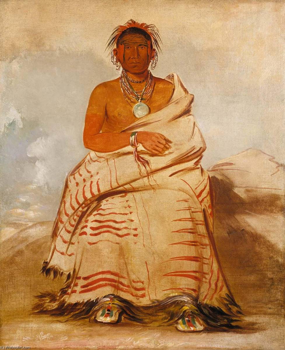 Wikioo.org - The Encyclopedia of Fine Arts - Painting, Artwork by George Catlin - L'har e tar rúshe, Ill natured Man, a Skidi (Wolf) Pawnee