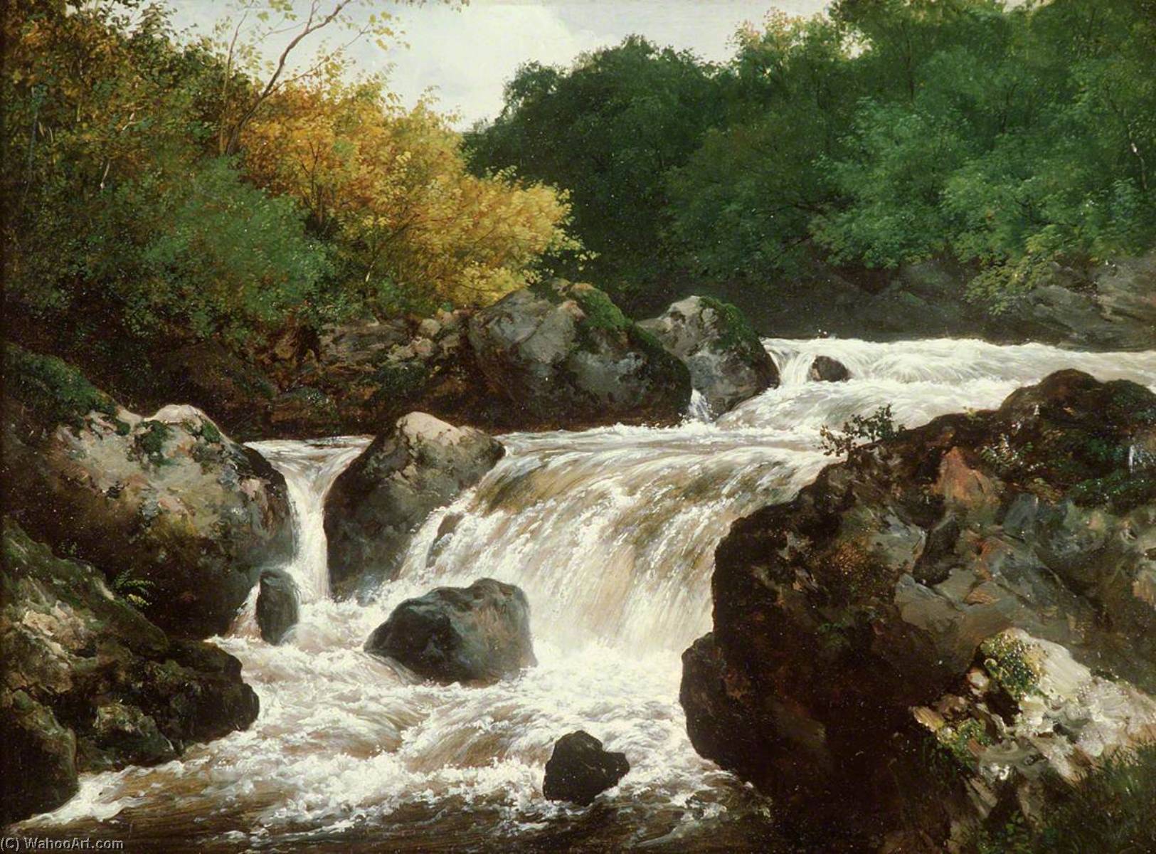 Wikioo.org - The Encyclopedia of Fine Arts - Painting, Artwork by Edmund Marriner Gill - A Scene on the River Conway