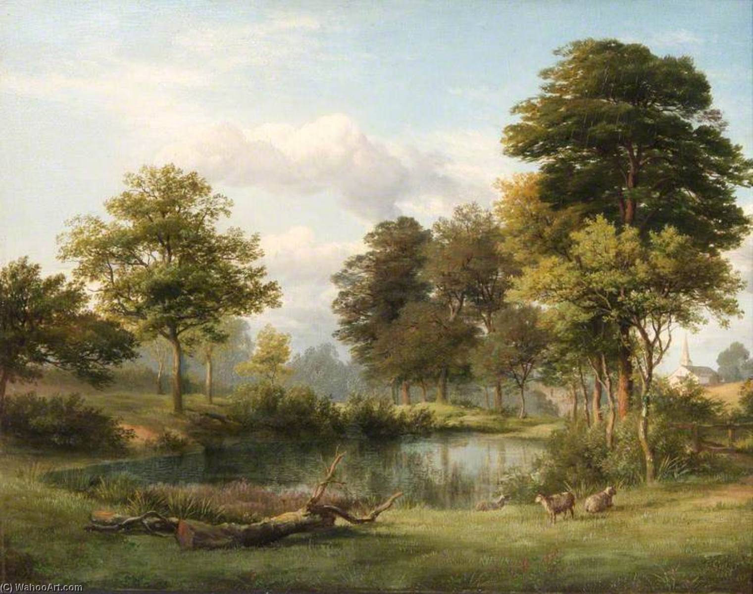 Wikioo.org - The Encyclopedia of Fine Arts - Painting, Artwork by Edmund Marriner Gill - A Scene at Muswell Hill