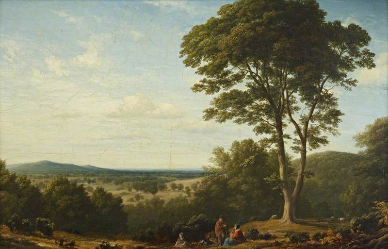 Wikioo.org - The Encyclopedia of Fine Arts - Painting, Artwork by Edmund Marriner Gill - View of the Grounds at Ashridge, Hertfordshire