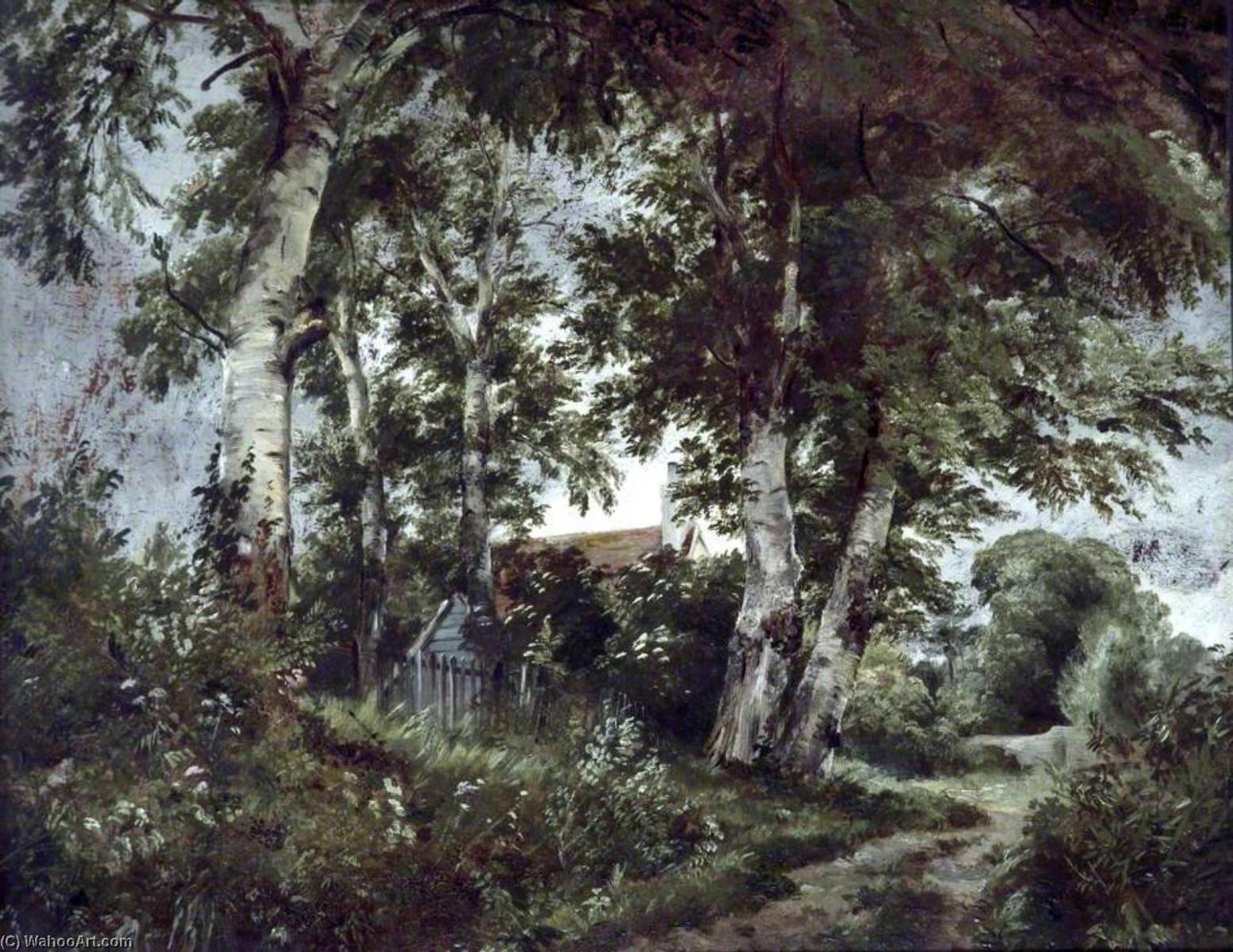 Wikioo.org - The Encyclopedia of Fine Arts - Painting, Artwork by Edward John Cobbett - A Country Lane