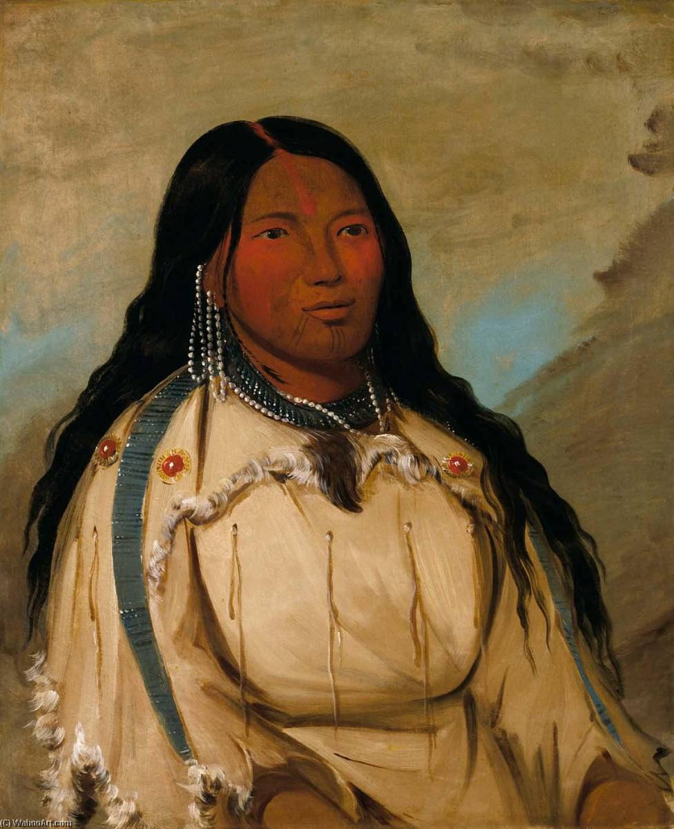 Wikioo.org - Bách khoa toàn thư về mỹ thuật - Vẽ tranh, Tác phẩm nghệ thuật George Catlin - Tow ée ka wet, a Cree Woman