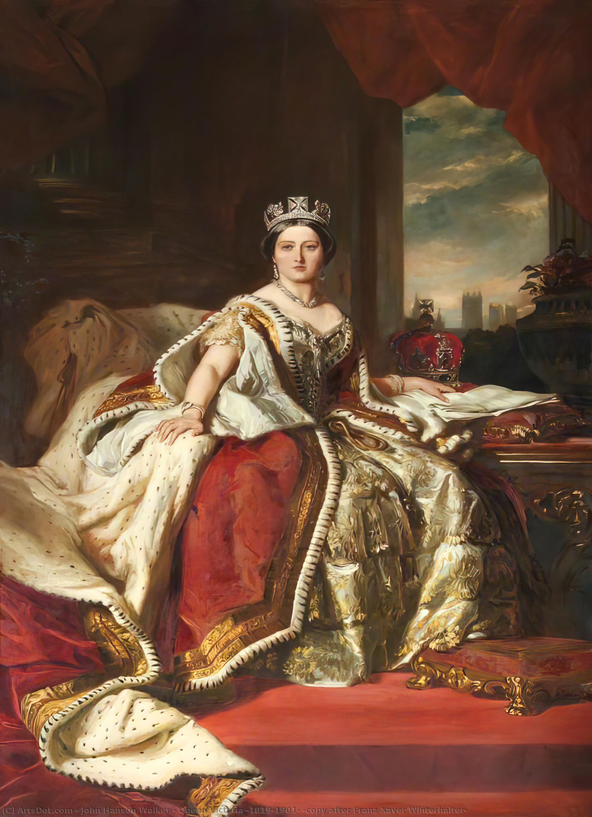 Wikioo.org - The Encyclopedia of Fine Arts - Painting, Artwork by John Hanson Walker - Queen Victoria (1819–1901) (copy after Franz Xaver Winterhalter)