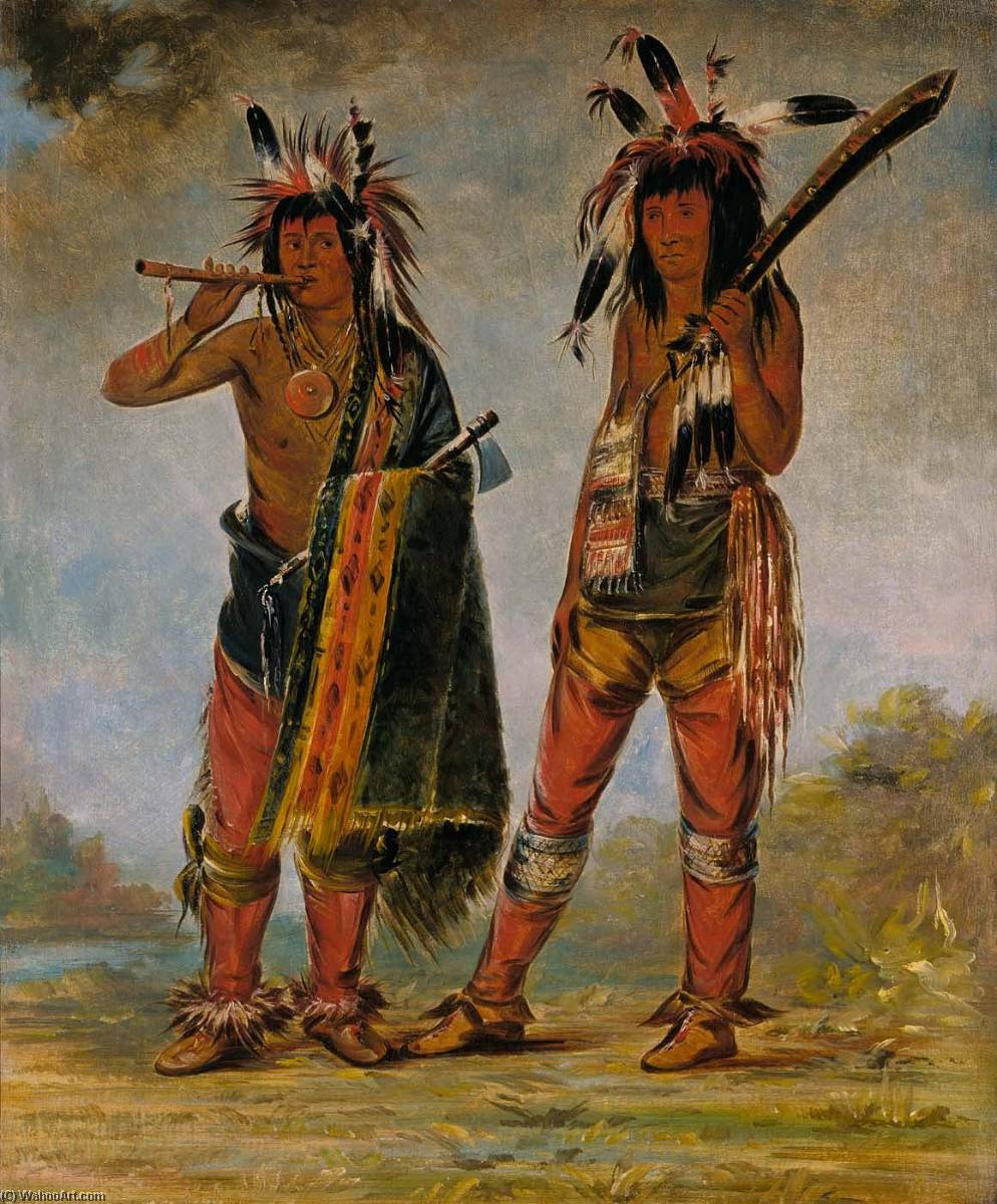 Wikioo.org - The Encyclopedia of Fine Arts - Painting, Artwork by George Catlin - Two Young Men
