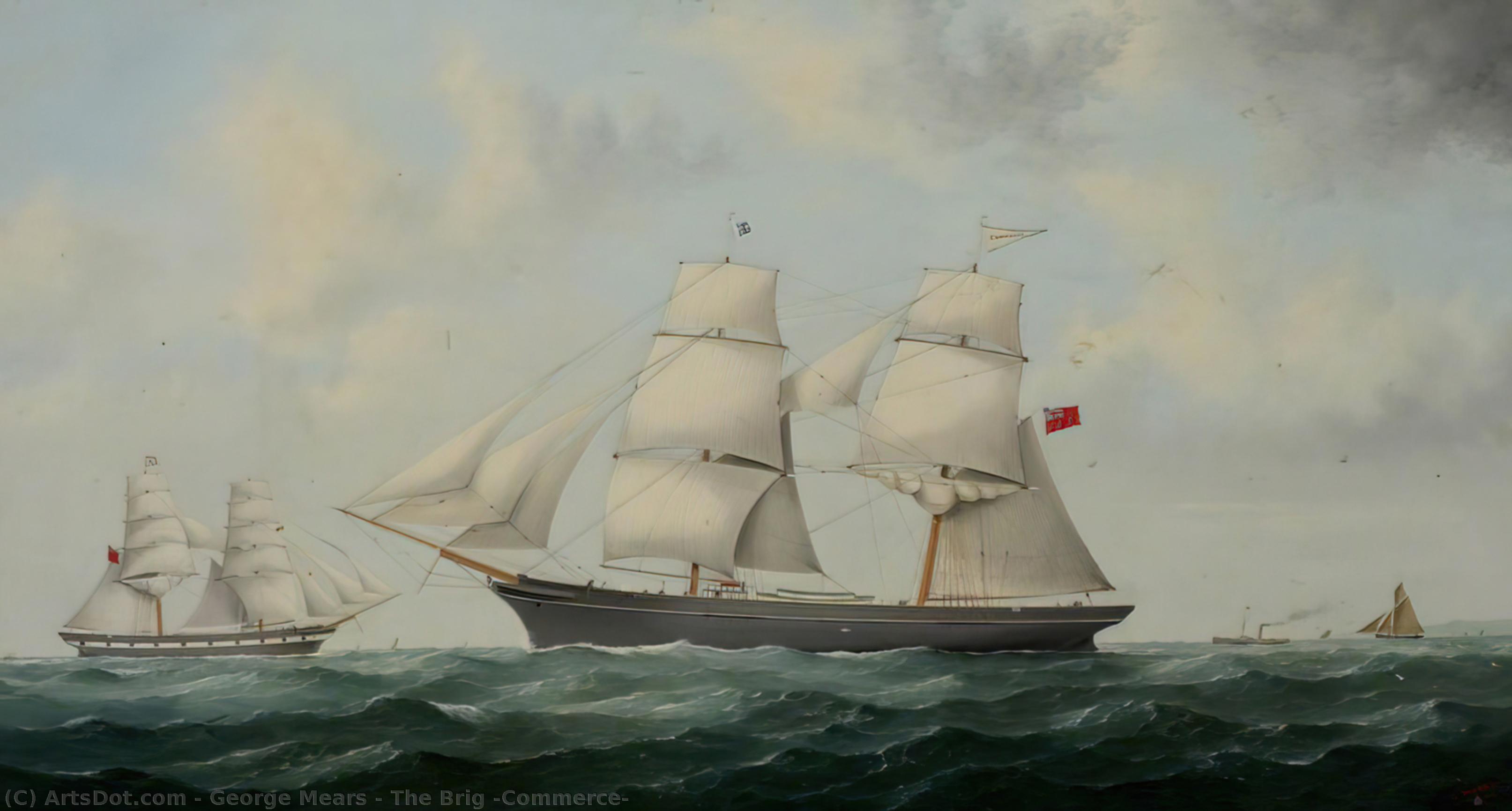 Wikioo.org - The Encyclopedia of Fine Arts - Painting, Artwork by George Mears - The Brig 'Commerce'