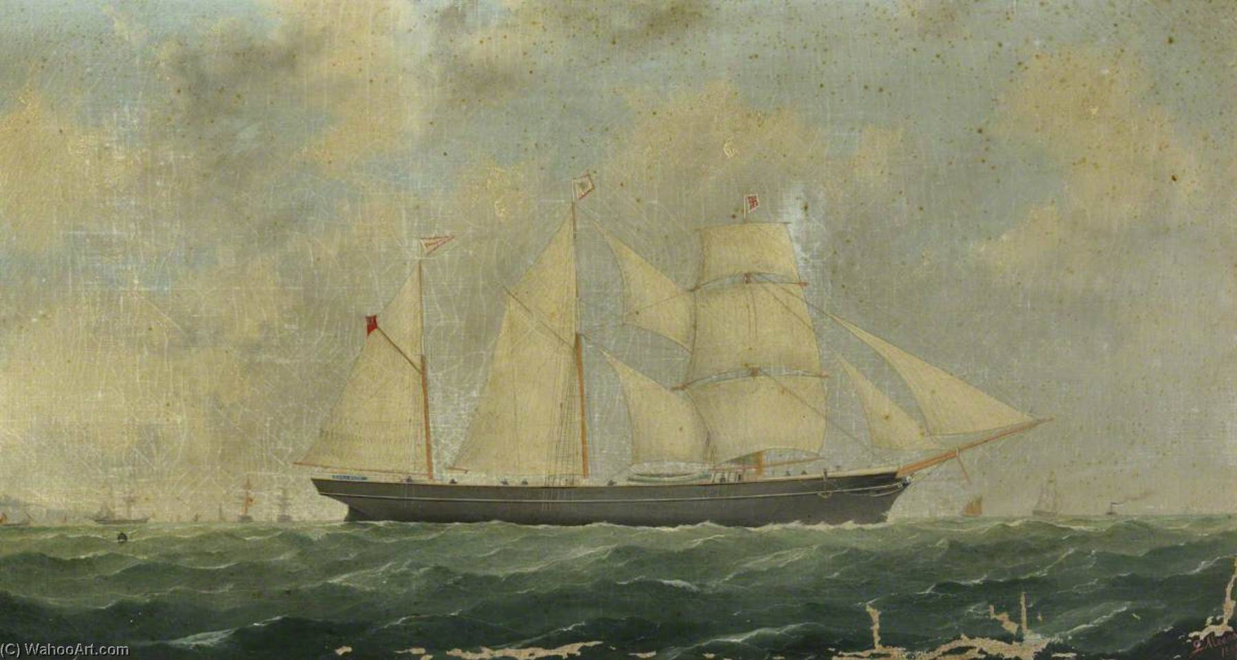 Wikioo.org - The Encyclopedia of Fine Arts - Painting, Artwork by George Mears - The Barquentine 'Emily Smeed'