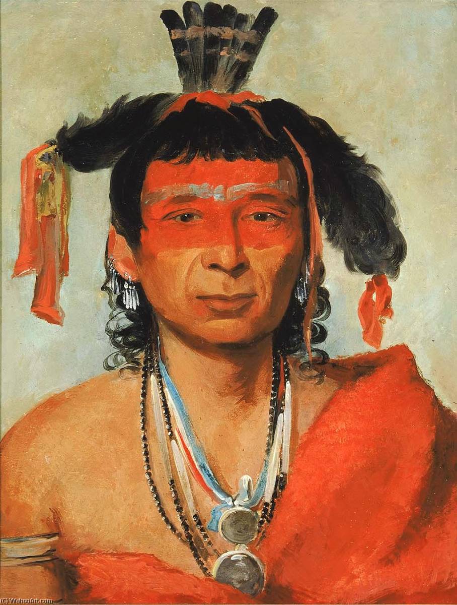 Wikioo.org - The Encyclopedia of Fine Arts - Painting, Artwork by George Catlin - Másh kee wet, a Great Dandy