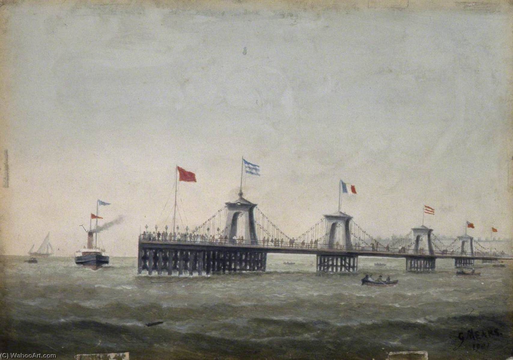 Wikioo.org - The Encyclopedia of Fine Arts - Painting, Artwork by George Mears - Chain Pier, Brighton, East Sussex