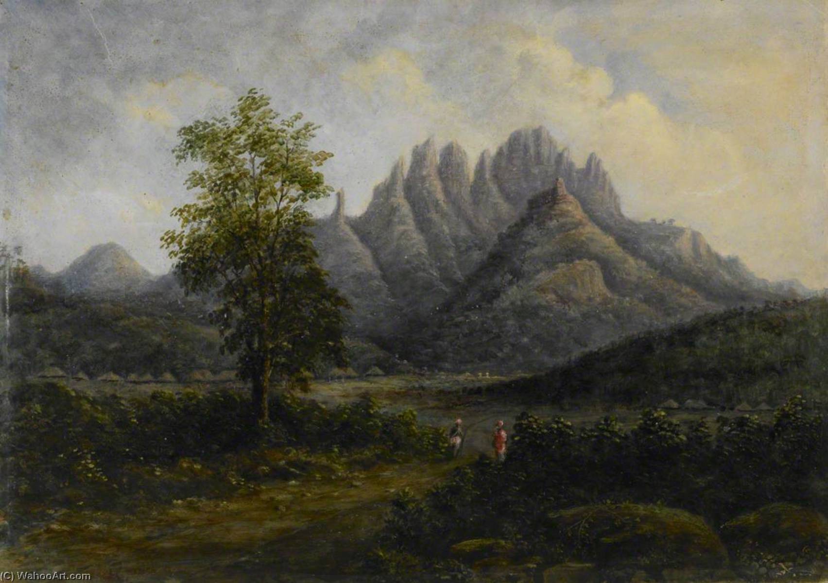 Wikioo.org - The Encyclopedia of Fine Arts - Painting, Artwork by William Robert Houghton - Mountainous Landscape in the Western Ghats