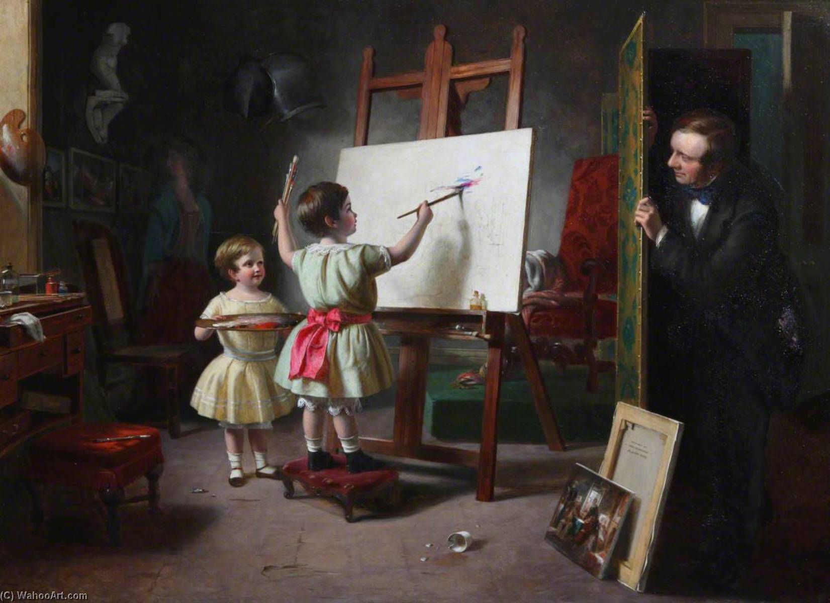 Wikioo.org - The Encyclopedia of Fine Arts - Painting, Artwork by Thomas Brooks - Mischief The Artist's Studio