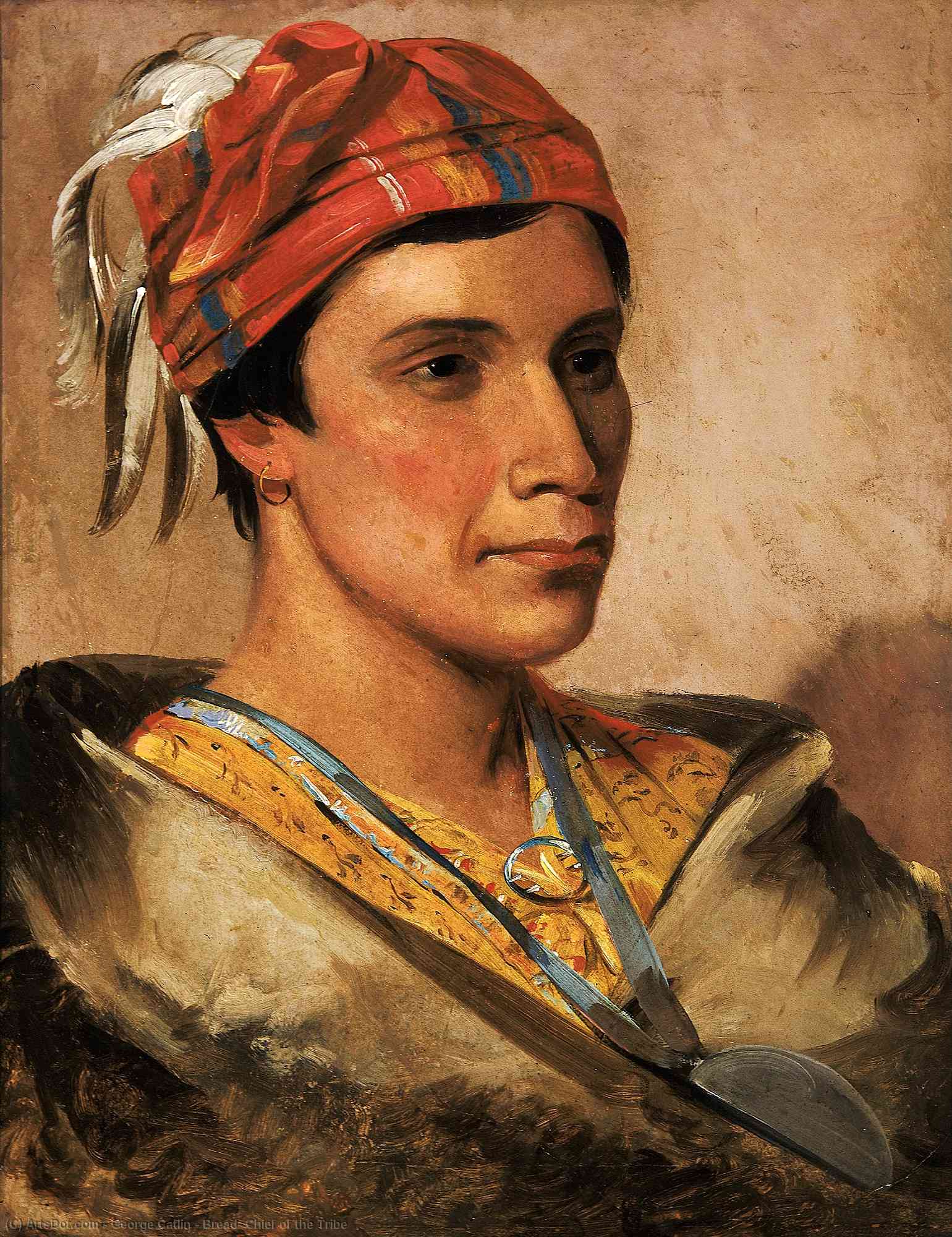 Wikioo.org – L'Enciclopedia delle Belle Arti - Pittura, Opere di George Catlin - pane capo  di  dopodomani  tribù
