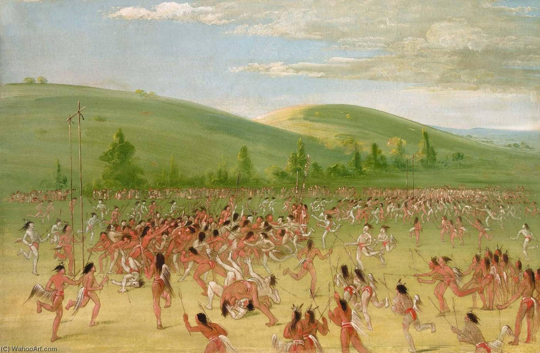 WikiOO.org - Encyclopedia of Fine Arts - Malba, Artwork George Catlin - Ball play of the Choctaw Ball Up