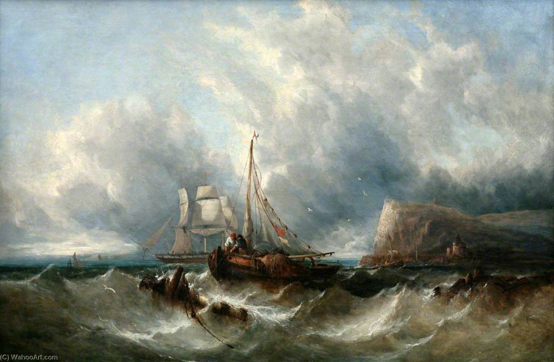 Wikioo.org - The Encyclopedia of Fine Arts - Painting, Artwork by William Henry Williamson - A Shipping Scene