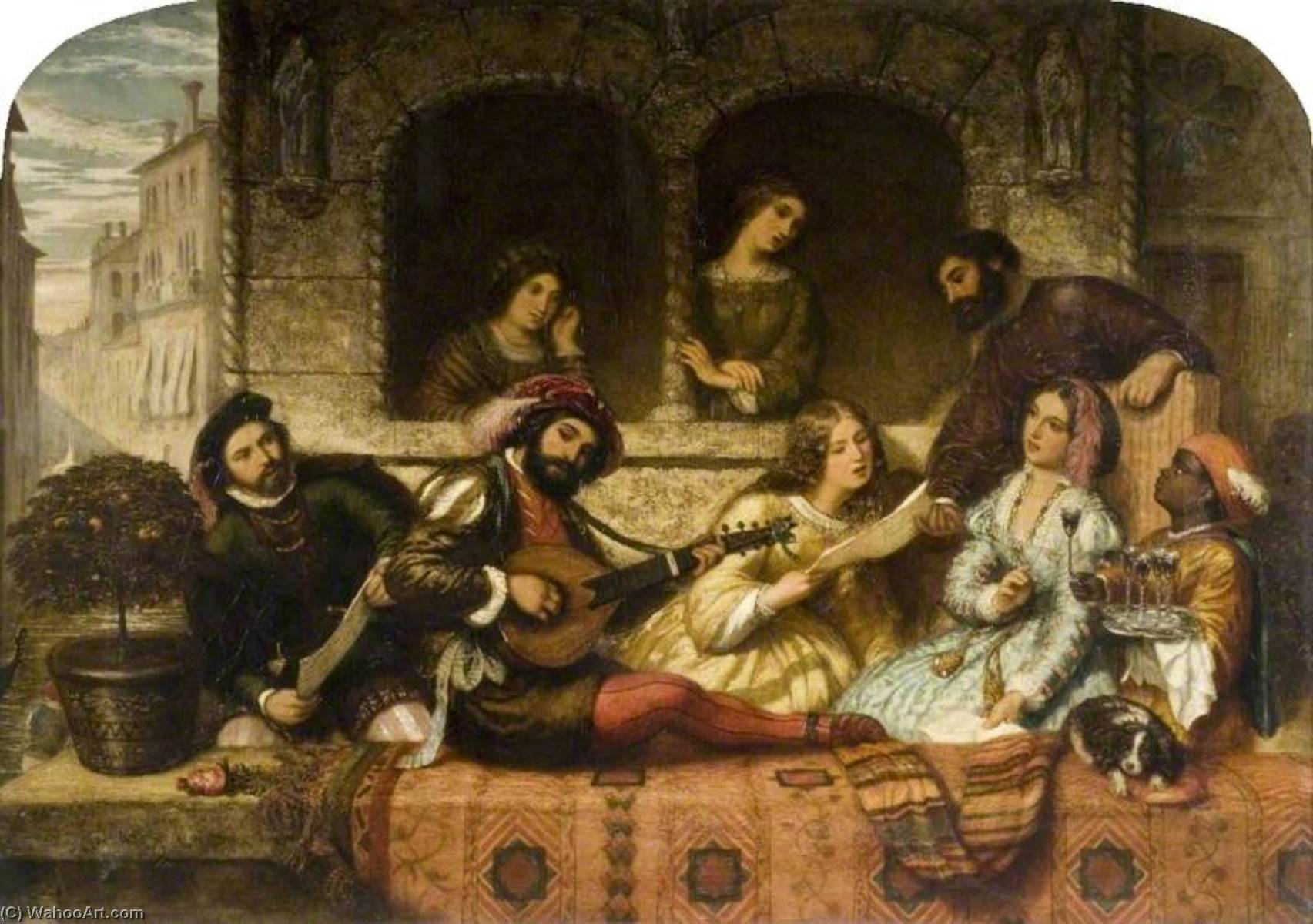 Wikioo.org - The Encyclopedia of Fine Arts - Painting, Artwork by Thomas Kent Pelham - Venetian Balcony Scene