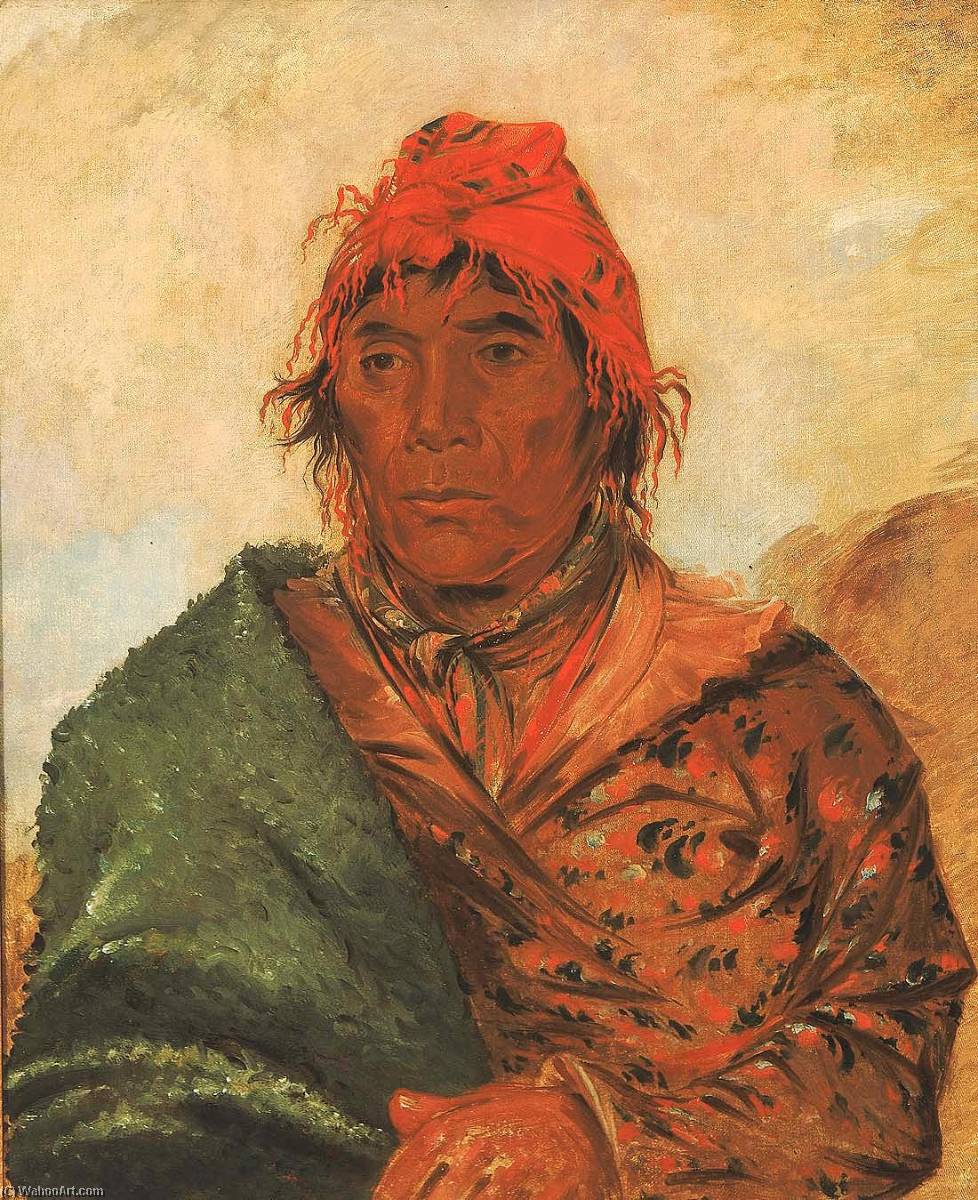 Wikioo.org - The Encyclopedia of Fine Arts - Painting, Artwork by George Catlin - Ee mat lá , King Phillip, Second Chief