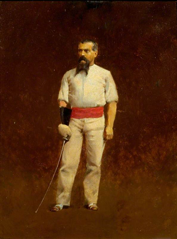 Wikioo.org - The Encyclopedia of Fine Arts - Painting, Artwork by Albert Letchford - Sir Richard Burton (1821–1890), Dressed for Fencing