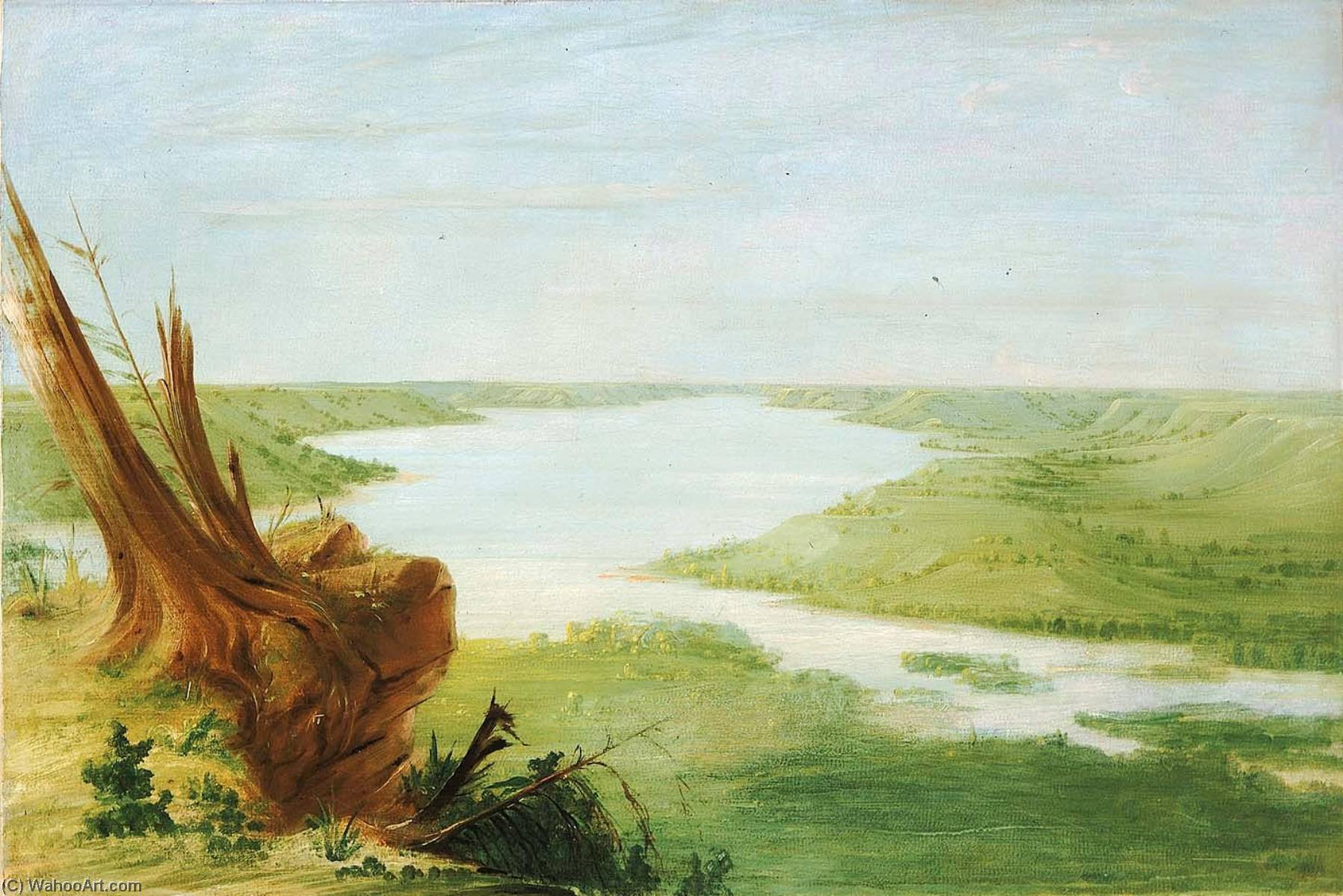 Wikioo.org - The Encyclopedia of Fine Arts - Painting, Artwork by George Catlin - View on Lake St. Croix, Upper Mississippi