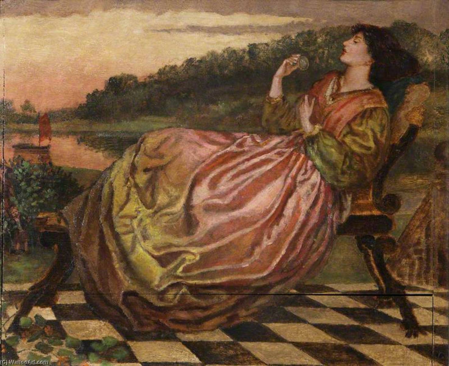 Wikioo.org - The Encyclopedia of Fine Arts - Painting, Artwork by Henry Treffry Dunn - The Theodore Watts Dunton Folding Press Bed Janey Morris (after Dante Gabriel Rossetti)