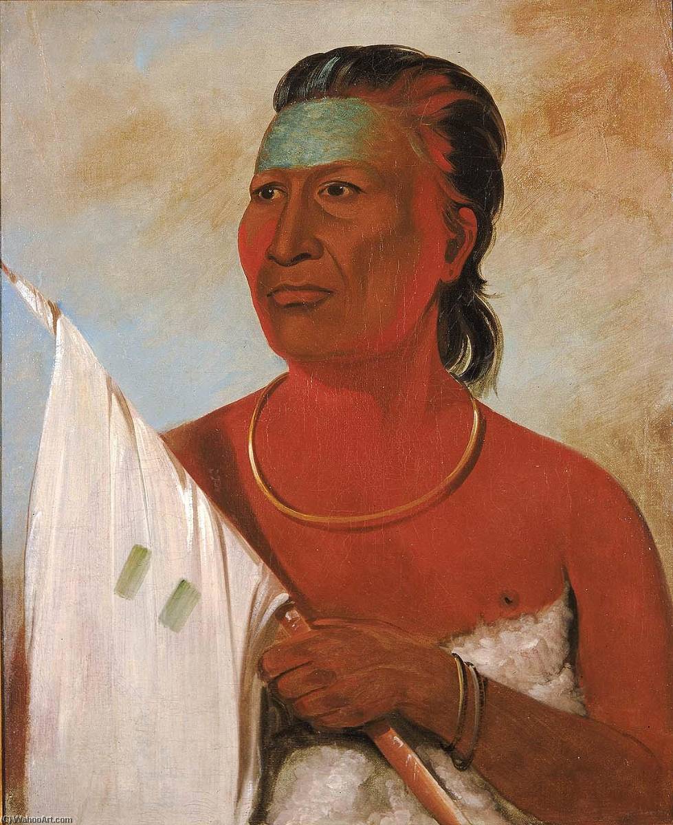 Wikioo.org - The Encyclopedia of Fine Arts - Painting, Artwork by George Catlin - Náh pope, Soup, adviser to Black Hawk