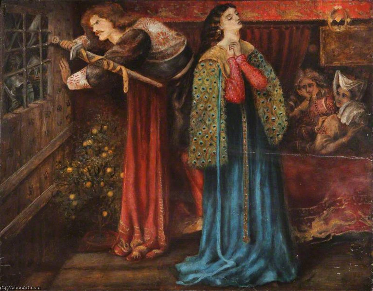 Wikioo.org - The Encyclopedia of Fine Arts - Painting, Artwork by Henry Treffry Dunn - Sir Launcelot in the Queen's Chamber (after Dante Gabriel Rossetti)